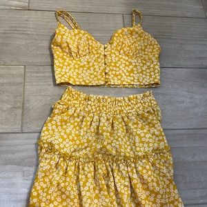 yellow floral princess polly set